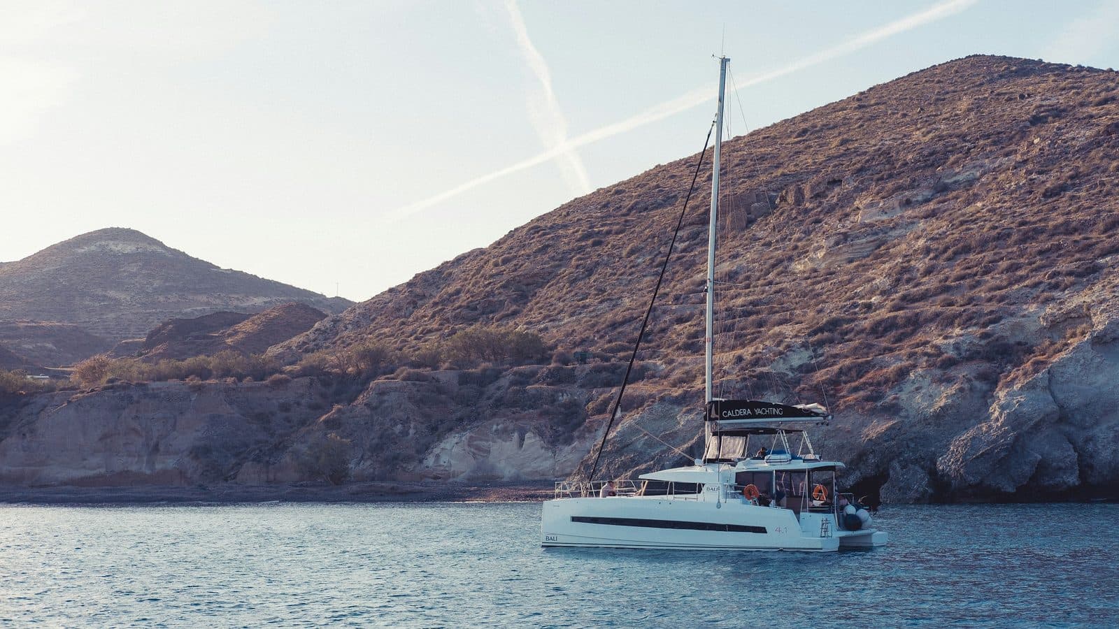 Catamaran at sunset
